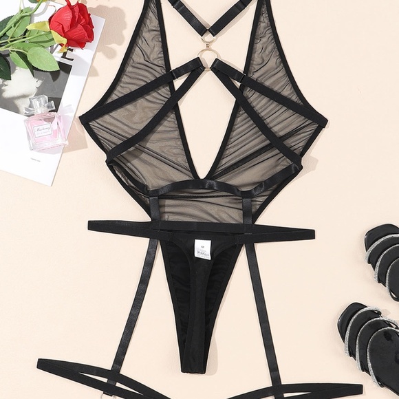 Mesh halter teddy - Picture 2 of 16